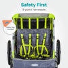 Quick-N-Ez Double Tow behind Bike Trailer for Toddlers, Kids, Converts to Stroller, Jogger, 2-In-1 Canopy, Universal Bicycle Coupler, Folding Frame, Multiple Colors - Image 4