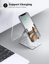 Cell Phone Stand, Desk Phone Holder Cradle, Compatible with Phone 12 Mini 11 Pro Xs Max XR X 8 7 6 plus SE, All Smartphones Charging Dock, Office Desktop Accessories - Silver - Image 3