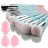 Pink Blue Gradient Makeup Brushes and Makeup Sponges Set 18Pcs/Set ，Soft Synthetic Fiber Makeup Brush Set，Suitable for Beginners/Makeup Artists, Valentine'S Day, Christmas Gifts - Image 1