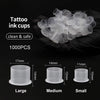 1000Pcs Plastic Tattoo Ink Cups Caps 17Mm 14Mm 11Mm Clear Self Standing Ink Caps Tattoo Pigment Cups Supply for Ink - Image 3