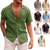 Men'S Tops Casual Button down Shirt Short Sleeve Beach Shirt Summer Mens Clothing - Image 2