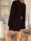 Women'S Elegant Autumn Winter Commuter Dress, Waist Cinched Short Skirt, Stylish Ladies' Clothing for Office Wear - Image 3