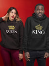 King & Queen Matching Couple Hoodie Set - His & Hers Pullover Hoodies - Valentine'S Day Gift for Couples Women Large / Men Medium - Image 2